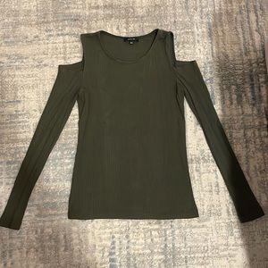 Olive Green Cold Shoulder Top